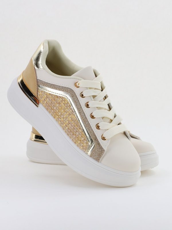 Pantofi damă sport casual piele ecologică bej(BS329EV2401643) 126