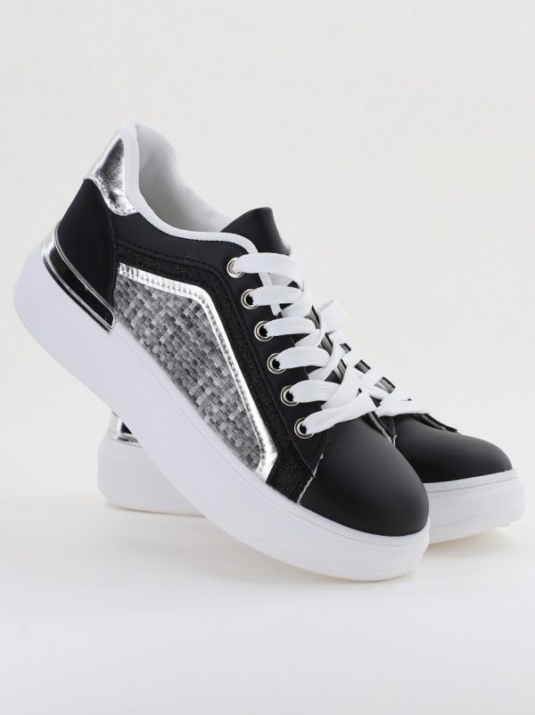 Pantofi damă sport casual piele ecologică Negru (BS329EV2401644) 126