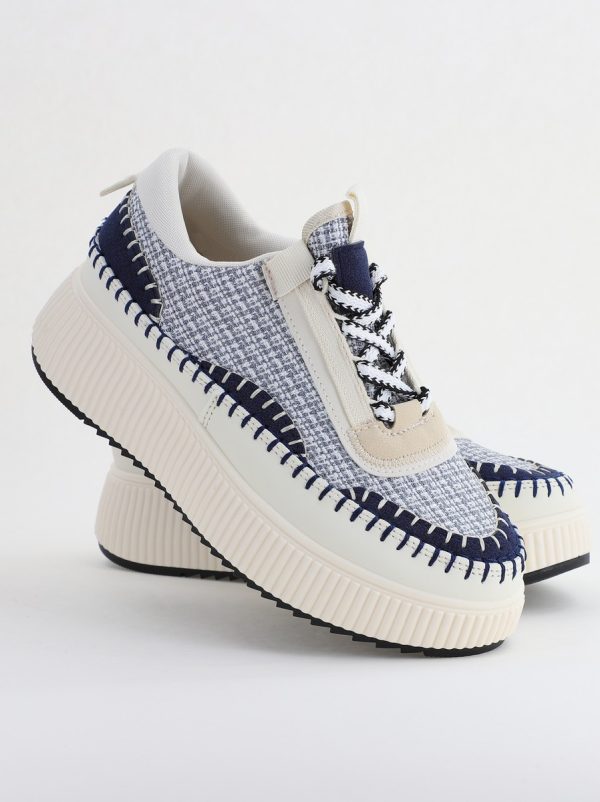 Pantofi damă sport piele ecologică si textil Bleumarin Bej (BS288EV2401636) 126