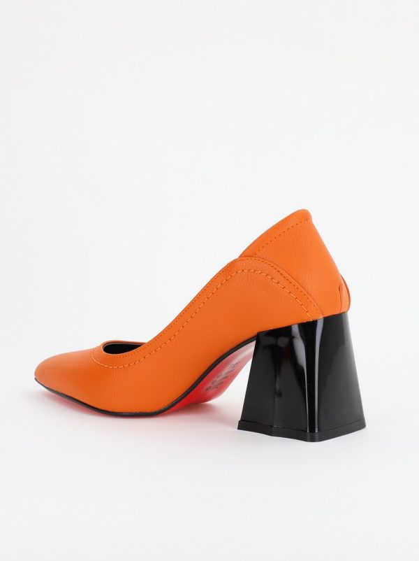 Pantofi Dama Toc Piele Ecologica portocaliu(BS2001D2401605) 125