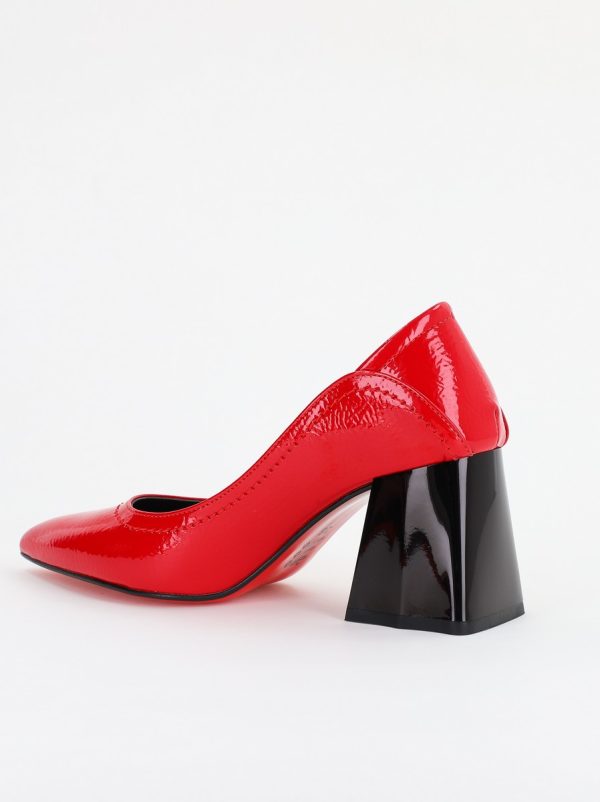 Pantofi Dama Toc Piele Ecologica rosu lucios (BS2001D2401607) 125