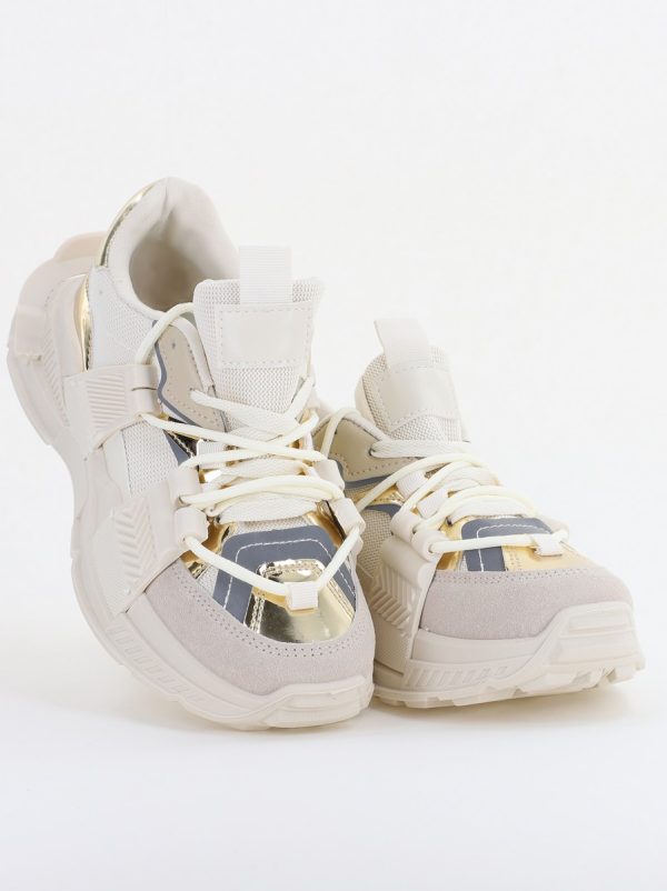 Pantofi sport damă cu elemente design reflectorizante Bej (BS302EV2401623) 122
