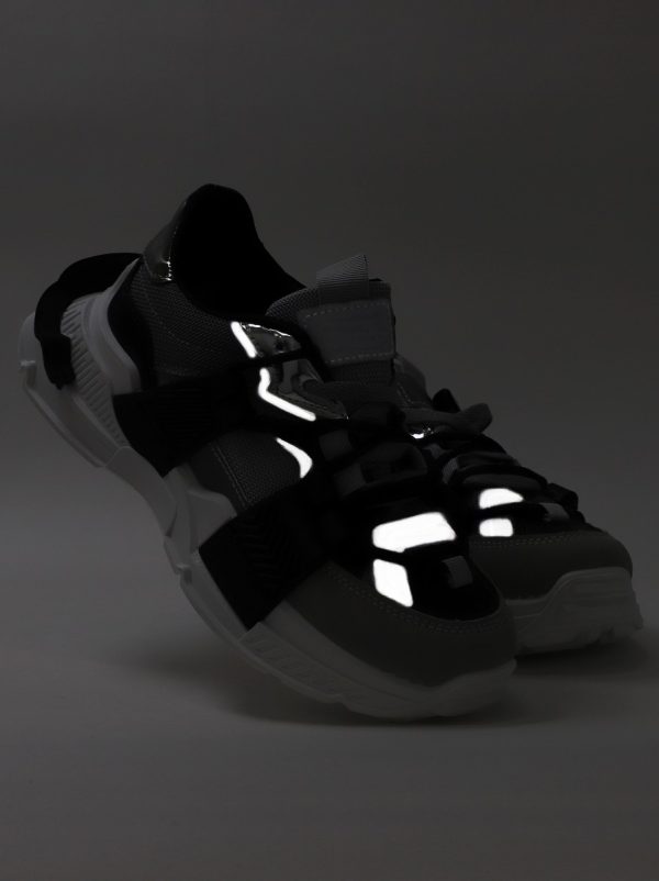 Pantofi sport damă cu elemente design reflectorizante Gri (BS302EV2401621) 128