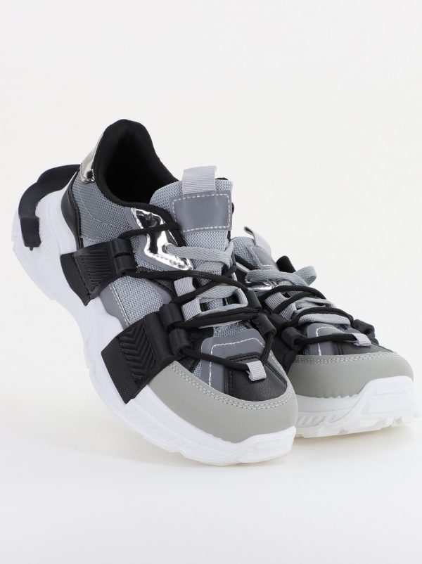 Pantofi sport damă cu elemente design reflectorizante Gri (BS302EV2401621) 122