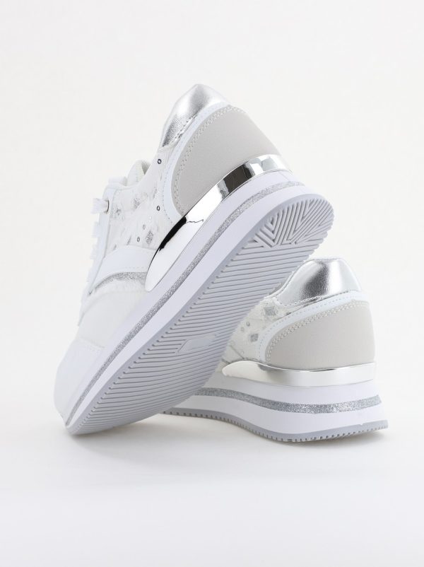 Pantofi sport damă piele ecologică și material textil Alb (BS305EV2401630) 120