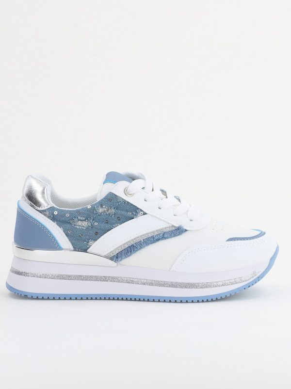 Pantofi sport damă piele ecologică și material textil Albastru (BS305EV2401632) 124