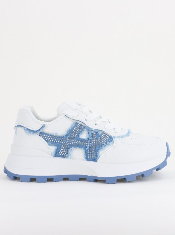 Pantofi sport damă piele ecologică și material textil Albastru (BS308EV2401639) 122