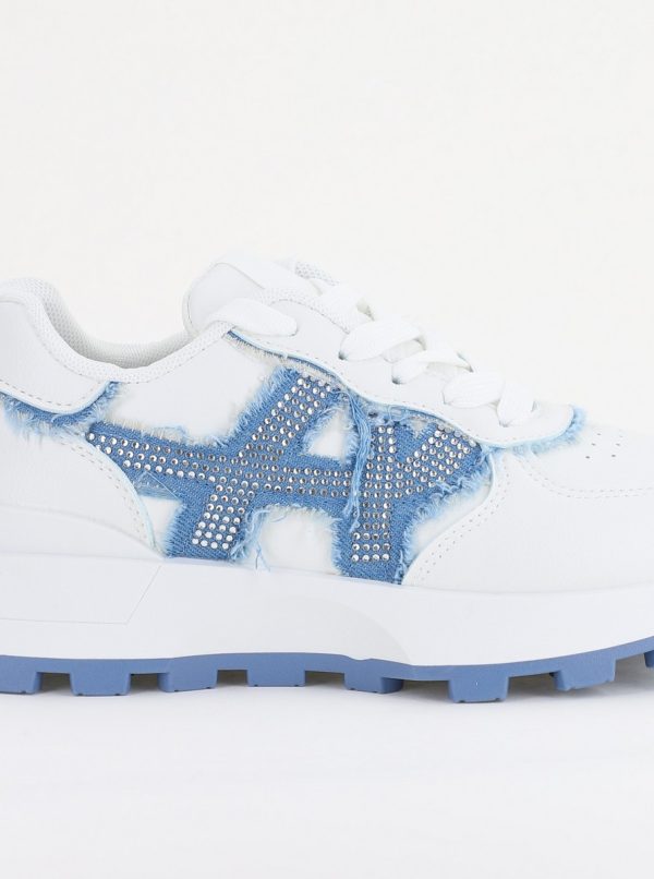 Pantofi sport damă piele ecologică și material textil Albastru (BS308EV2401639) 125