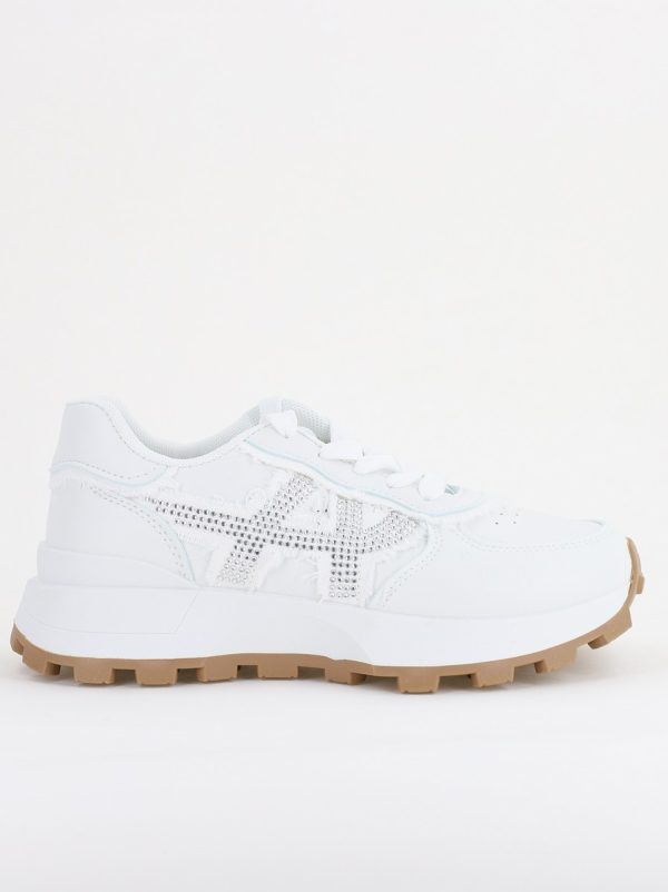 Pantofi sport damă piele ecologică și material textil Alb(BS308EV2401638) 122