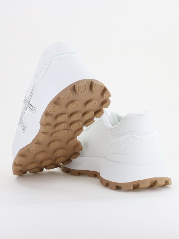 Pantofi sport damă piele ecologică și material textil Alb(BS308EV2401638) 120