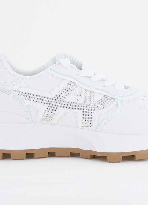 Pantofi sport damă piele ecologică și material textil Alb(BS308EV2401638) 125