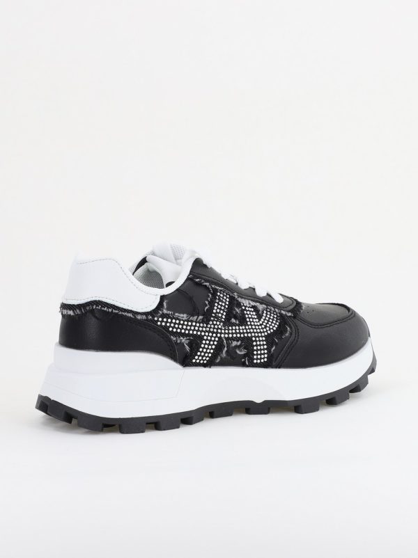 Pantofi sport damă piele ecologică și material textil Negru (BS308EV2401640) 124