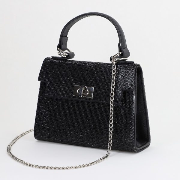 Geanta Clutch Dama - Poșetă de evenimente de umăr cu cristale Negru (BS92002ZY24010229)