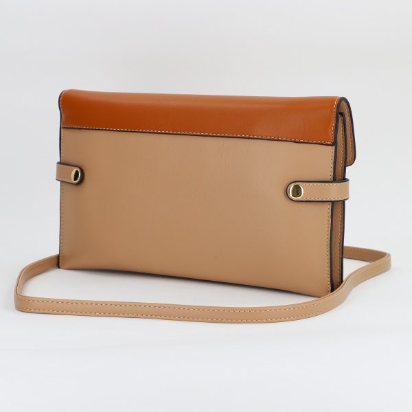 Poșetă Tip Plic Damă Casual Piele Ecologică cu Buzunare Bej/Maro - TomEva BS5386P2401013 123