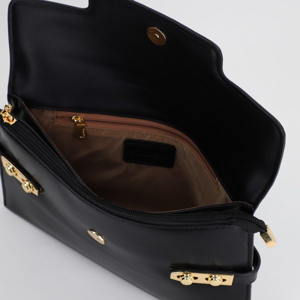 Poșetă Tip Plic Damă Casual Piele Ecologică cu Buzunare Bej/Negru - TomEva BS5386P2401014 122