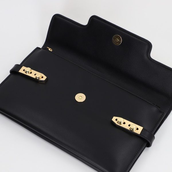 Poșetă Tip Plic Damă Casual Piele Ecologică cu Buzunare Bej/Negru - TomEva BS5386P2401014 123