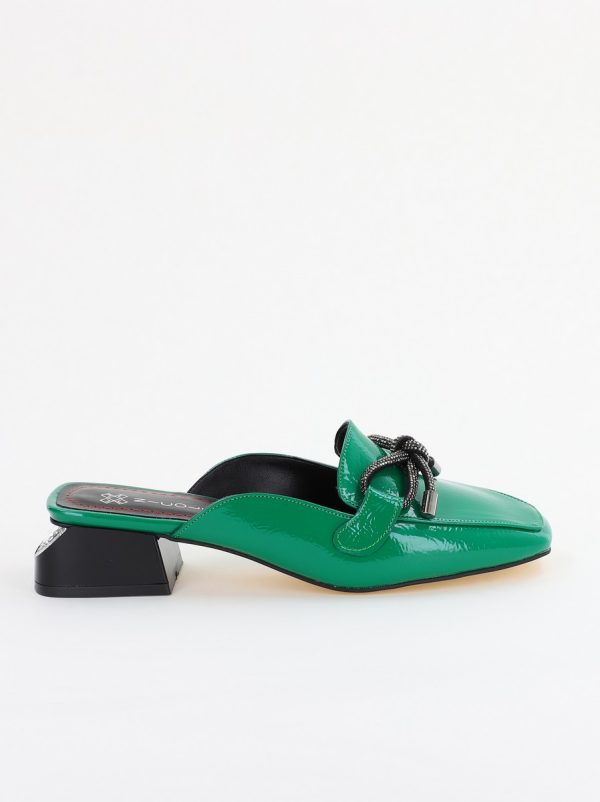 Saboti Toc Jos Eleganti Piele Ecologica Verde Lucios (BS415TR2401537) 119