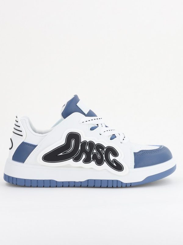 Sneakers damă sport piele ecologică Alb cu Albastru (BS296EV2401652) 124