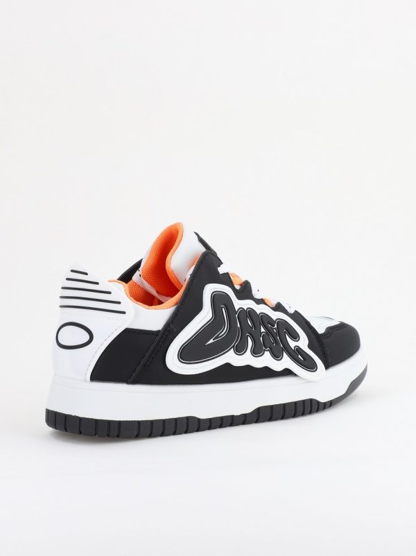 Sneakers damă sport piele ecologică Alb cu portocaliu (BS296EV2401650) 124