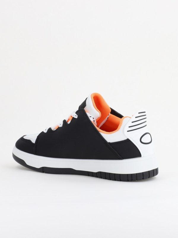 Sneakers damă sport piele ecologică Alb cu portocaliu (BS296EV2401650) 126