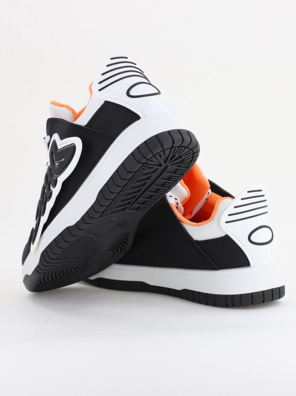 Sneakers damă sport piele ecologică Alb cu portocaliu (BS296EV2401650) 120
