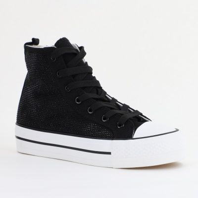 Teniși damă sport cu pietricele Negru(BS301EV2401633)