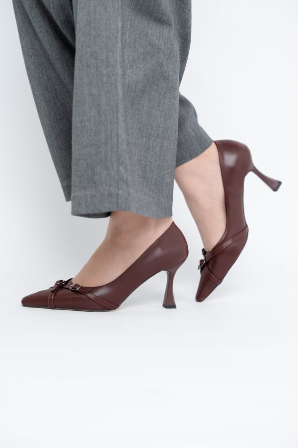 Pantofi Damă Stiletto Bordo Mat din Piele Ecologică BS0200AY2411178 125