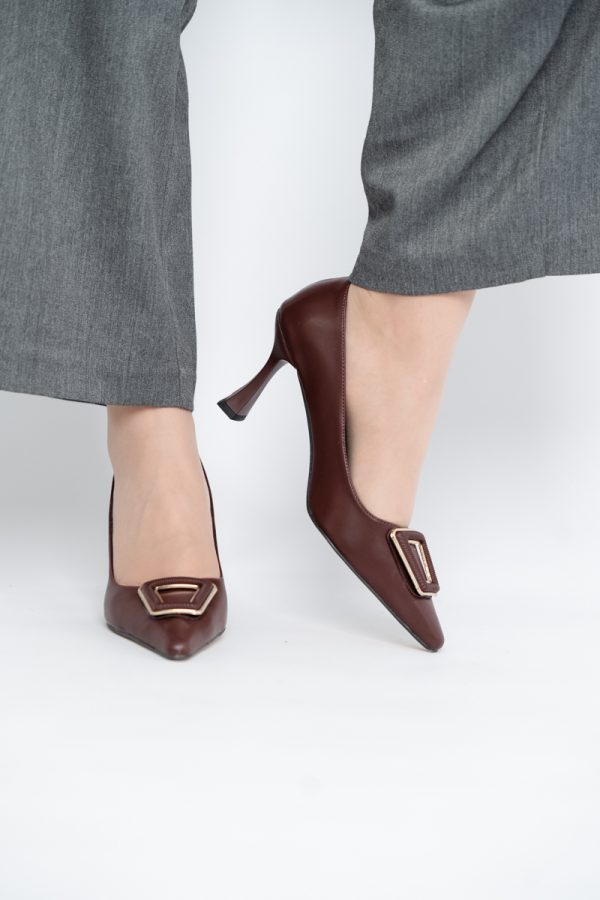Pantofi Damă Stiletto Bordo Mat din Piele Ecologică (BS0202AY2411193) 119