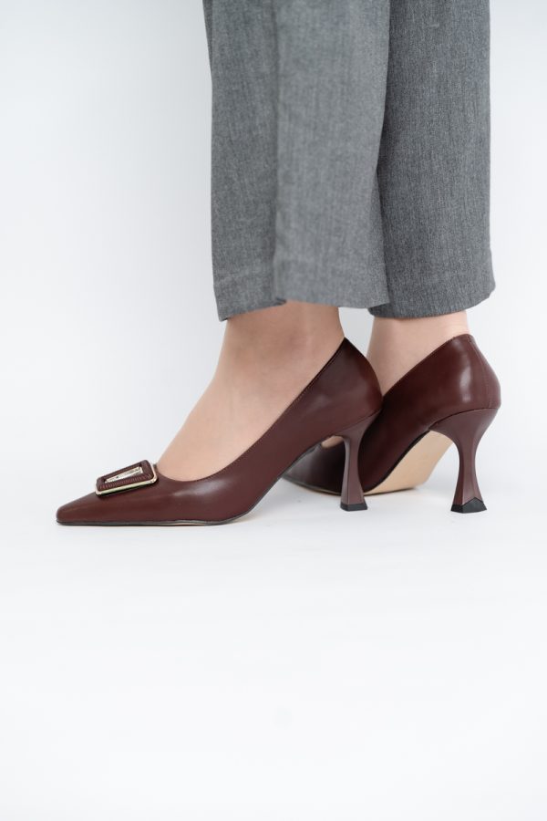 Pantofi Damă Stiletto Bordo Mat din Piele Ecologică (BS0202AY2411193) 123