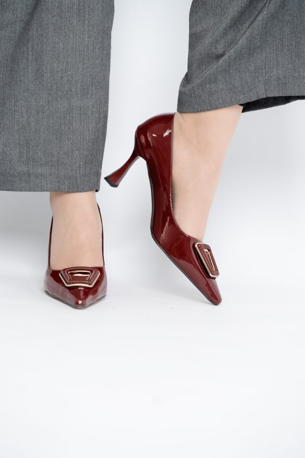 Pantofi Damă Stiletto Bordo Lac din Piele Ecologică (BS0202AY2411204) 119