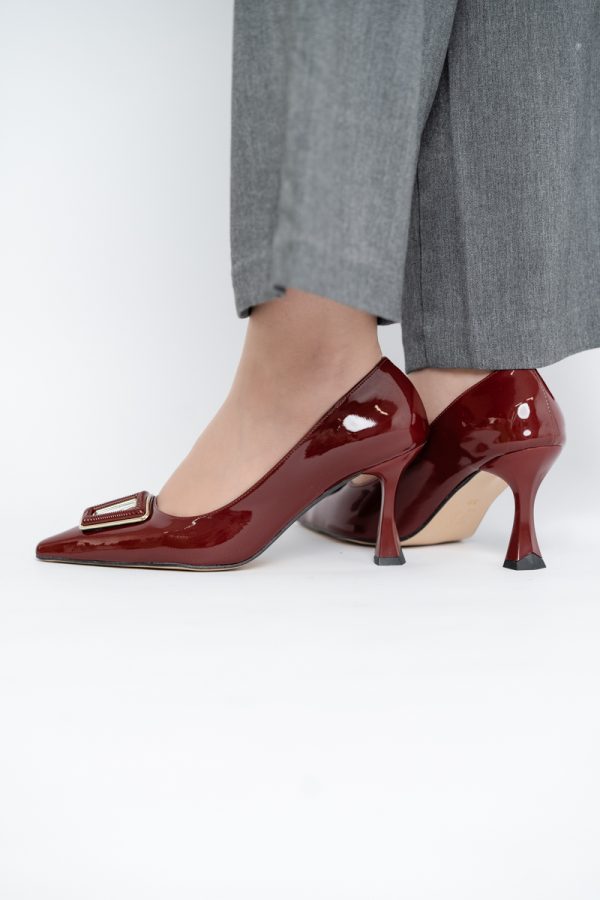 Pantofi Damă Stiletto Bordo Lac din Piele Ecologică (BS0202AY2411204) 123