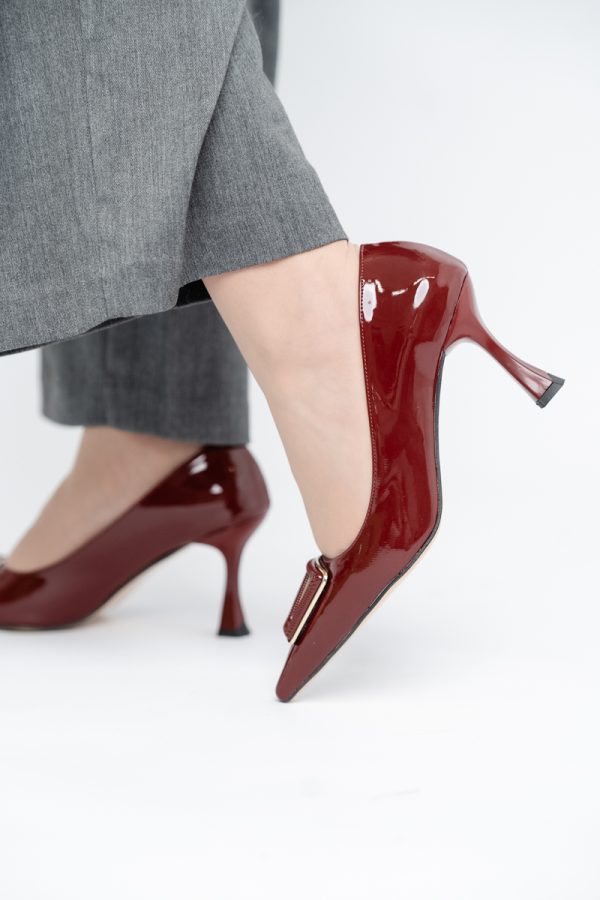 Pantofi Damă Stiletto Bordo Lac din Piele Ecologică (BS0202AY2411204) 121