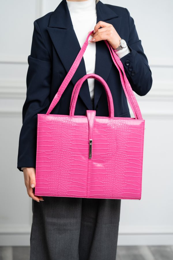 Set Geantă cu Portofel Office Piele Ecologică Texturat Roz fuchsia (BS753SET2402503) 121
