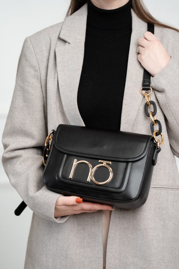 Geanta crossbody cu lanț decorativ Neagră Nobo NBAG-R0570-C020 119