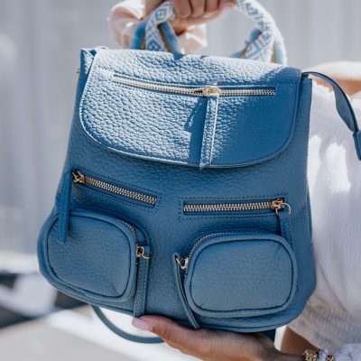 Mini Rucsac Damă din Piele Ecologică Albastru - Bestini BS24273BV2402250