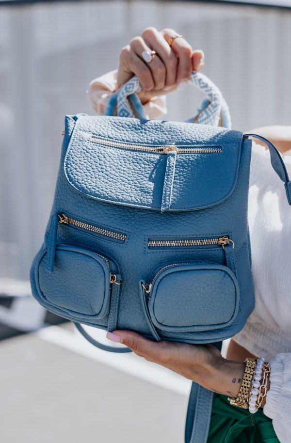 Mini Rucsac Damă din Piele Ecologică Albastru - Bestini BS24273BV2402250 119