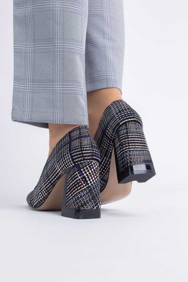 Pantofi Damă cu Toc Gros din Piele Ecologică texturată zebrat BS01-1AY2402753 121