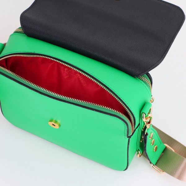 Geanta casual femei din piele ecologică verde cu capsa magnetica Laura Biaggi BS170JS2402235 119