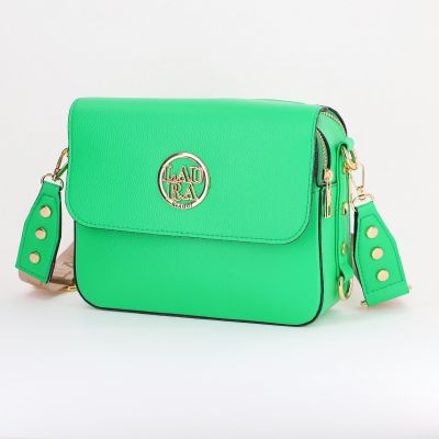 Geanta casual femei din piele ecologică verde cu capsa magnetica Laura Biaggi BS170JS2402235