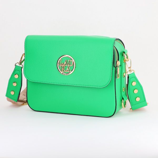 Geanta Casual Dama - Geanta casual femei din piele ecologică verde cu capsa magnetica Laura Biaggi BS170JS2402235