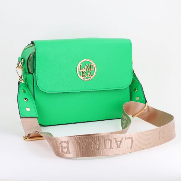 Geanta casual femei din piele ecologică verde cu capsa magnetica Laura Biaggi BS170JS2402235 121