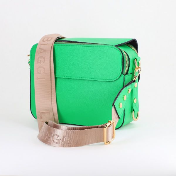 Geanta casual femei din piele ecologică verde cu capsa magnetica Laura Biaggi BS170JS2402235 122
