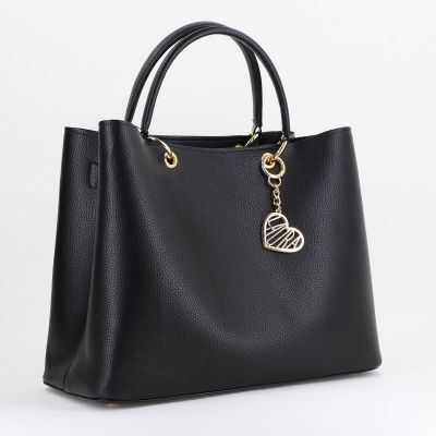 Geantă damă casual piele ecologică  Negru mat Laura Biaggi BS295JS2402214