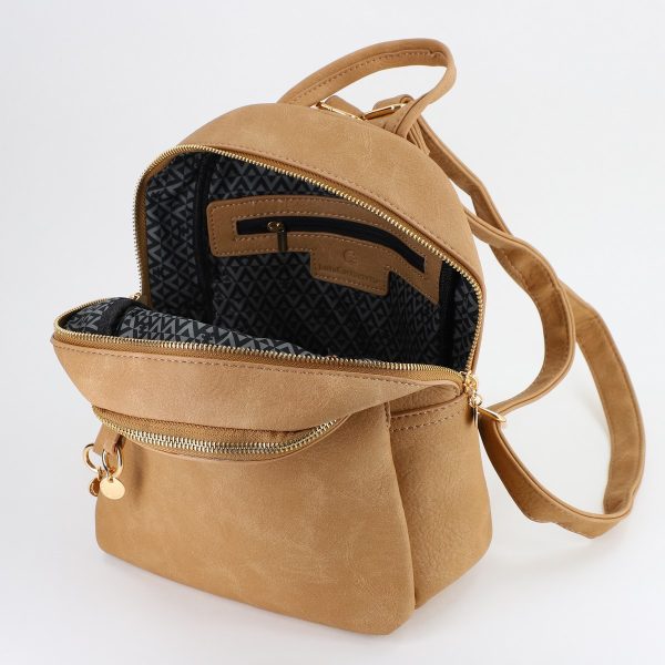 Mini Rucsac Damă din Piele Ecologică Maro - Lulu Castagnette (BS24031RU2401021) 122