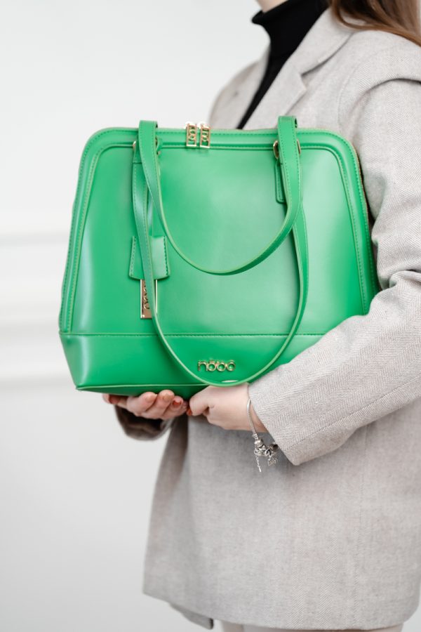 Geantă tip Servietă elegantă de Femei piele eco Nobo de culoare verde NBAG-R0810-C008 121