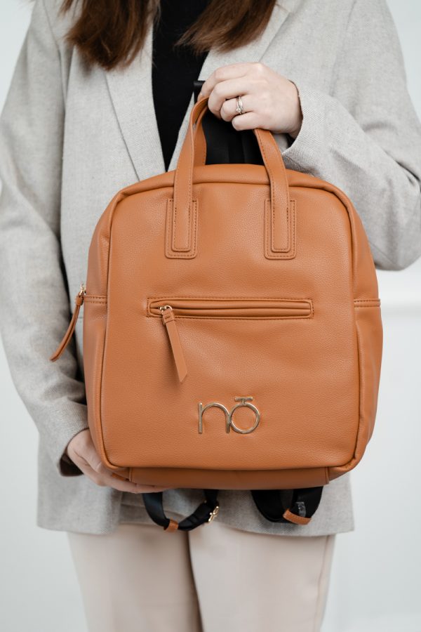 Rucsac casual NOBO cu un compartiment din piele ecologică Maro NBAG-R1170-C017 119