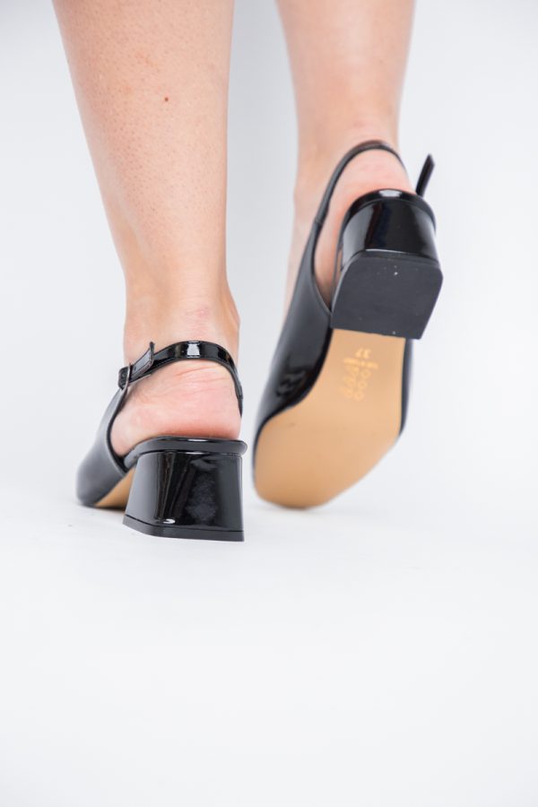Pantofi Damă cu Toc Gros din Piele Ecologică culoare negru (BS420AY2404139) 123