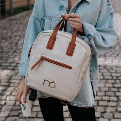 Rucsac casual NOBO cu un compartiment din piele ecologică Bej NBAG-R1170-C015