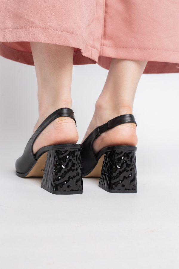 Sandale cu Toc gros Varf Rotund culoare Negru (BS671SN2404079) 123