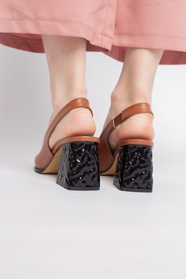 Sandale cu Toc gros Varf Rotund culoare Maro (BS671SN2404080) 121